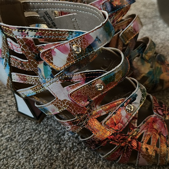 Spring Step L Artiste Multicolor Strappy Heels - Picture 3 of 13